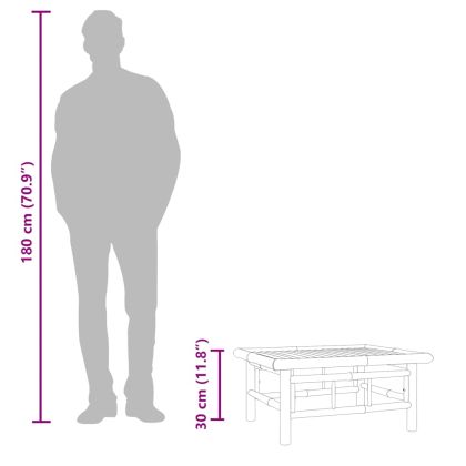 Градинска маса 65x55x30 см бамбук
