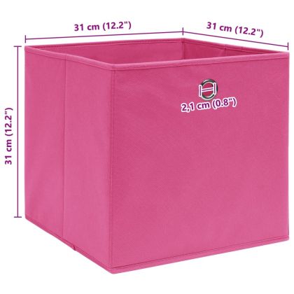 Кутии за съхранение 4 бр розови 32x32x32 см плат