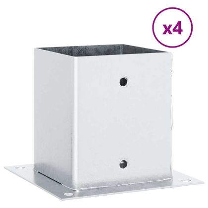 Основи за стълбове квадрат 4 бр 121x121 мм поцинкована стомана