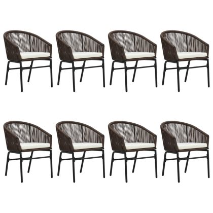 Градински трапезен комплект, 9 части, кафяв