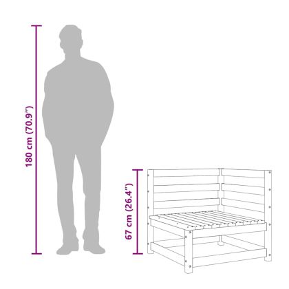 Градински диван, 3-местен, импрегниран бор