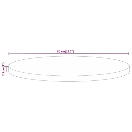 Плот за маса Ø 50x2,5 см кръгло масивно дърво грубо манго