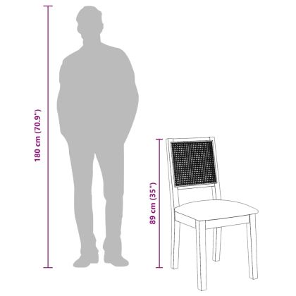 Трапезни столове с възглавници 2бр Кафяв масивна дървесина гума