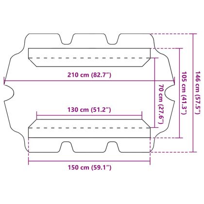 Резервен сенник за градинска люлка теракота 150/130x105/70 см