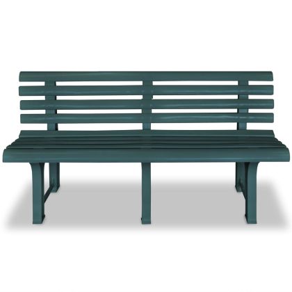 Градинска пейка 145,5 см пластмаса зелена