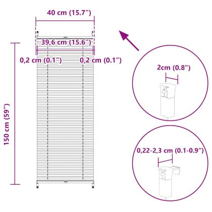 Плисирана щора, 40x150см, бяла