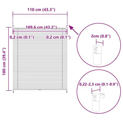 Плисирана щора 110 х 100 см, бяла