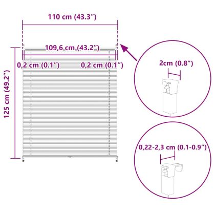 Плисирана щора 110 х 125 см, бяла