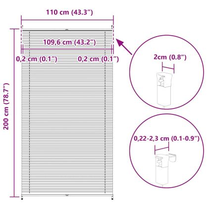 Плисирана щора 110 х 200 см, бяла