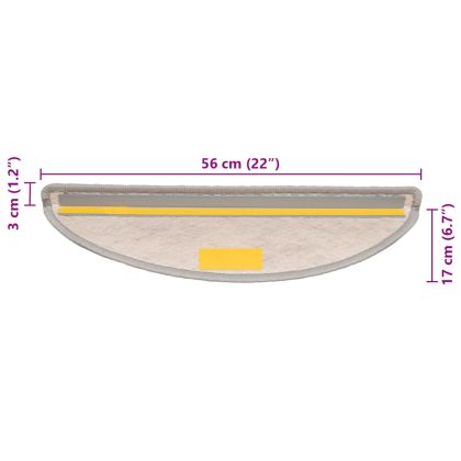 Самозалепващи стелки за стълби сизал 15 бр 56x17x3 см платина