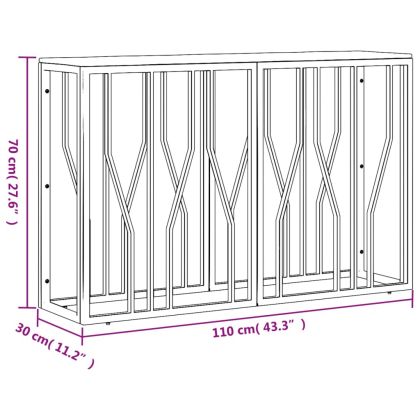 Конзолна маса, сребриста, неръждаема стомана и дърво масив