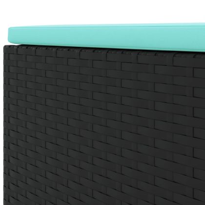 Градински лаундж комплект с възглавници 5 части черен полиратан