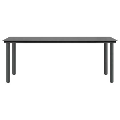 Градински комплект с възглавници 9 части сив полиратан стъкло