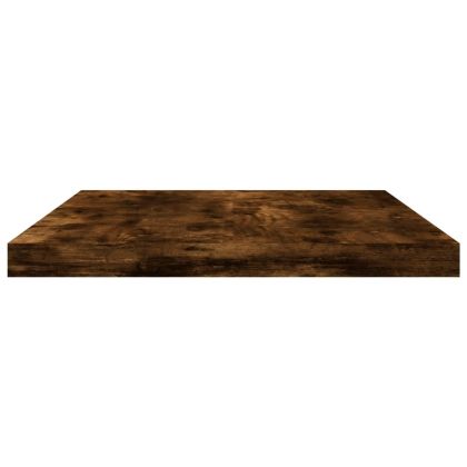 Стенни рафтове 4 бр опушен дъб 40x20x1,5 см инженерно дърво
