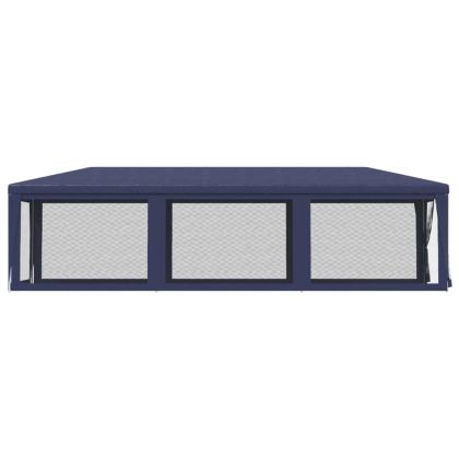 Парти палатка с 8 мрежести странични стени, синя, 3x9 м, HDPE