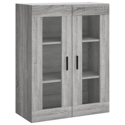 Висок шкаф, сив сонома, 69,5x34x180 см, инженерно дърво
