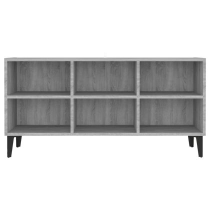 ТВ шкаф с метални крака, сив сонома, 103,5x30x50 см