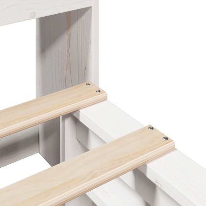 Легло с етажерка за книги, без матрак, 140x200 см, дърво масив