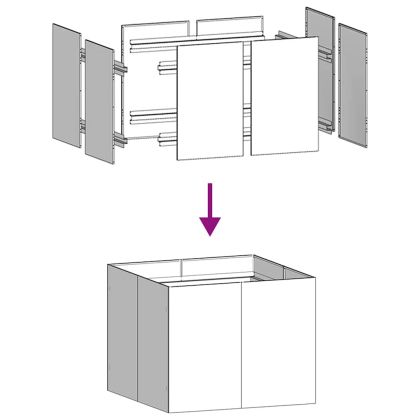 Кашпа, бяла, 100x100x80 см, стомана