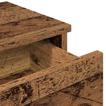 Стенен рафт с чекмеджета старо дърво 60x28x15см инженерно дърво
