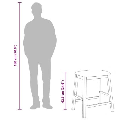 Бар столове с възглавници 2 бр Кафяв масивна дървесина гума