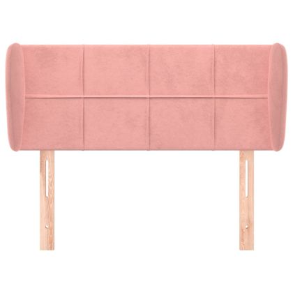 Горна табла за легло, розова, 93x23x78/88 см, кадифе