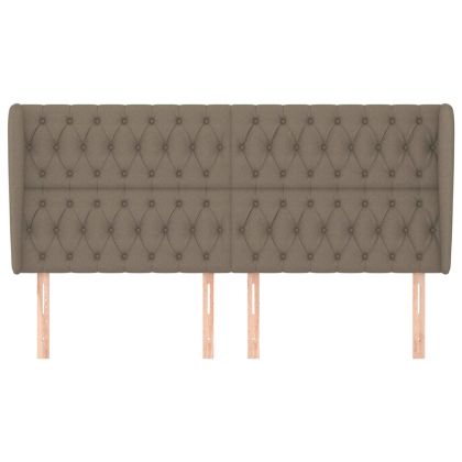 Горна табла за легло с уши, таупе, 203x23x118/128 см, плат