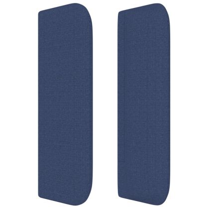 Горна табла за легло, синя, 103x16x78/88 см, плат