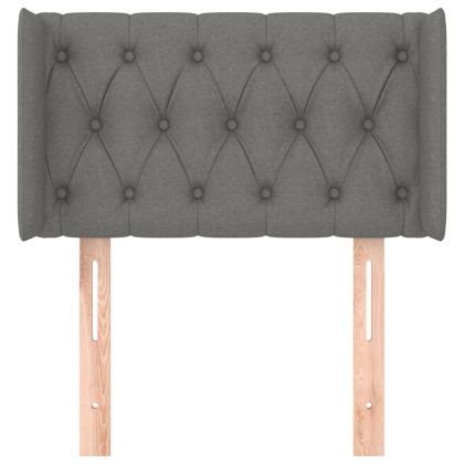 Горна табла за легло, тъмносива, 83x16x78/88 см, плат