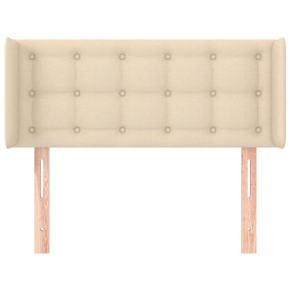 Горна табла за легло, кремава, 93x16x78/88 см, плат