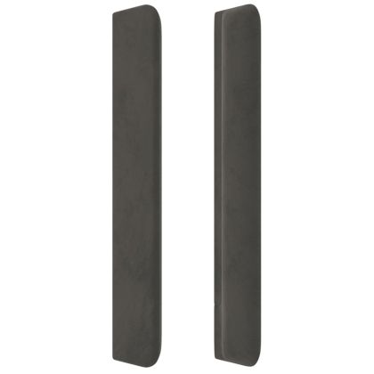 Горна табла за легло с уши, тъмносива, 163x16x118/128см, кадифе