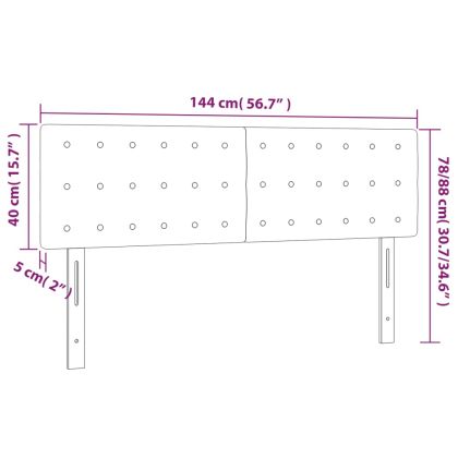 LED горна табла за легло, таупе, 144x5x78/88 см, плат