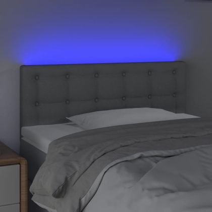 LED горна табла за легло, светлосива, 100x5x78/88 см, плат