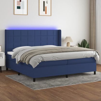 LED кутия за пружини с легло с таблото текстил