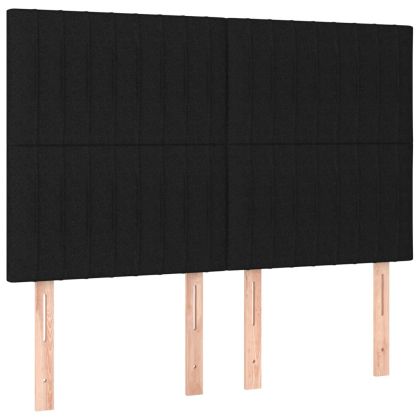 Боксспринг легло с матрак и LED, черно, 140x200 см, плат