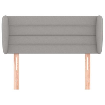 Горна табла за легло с уши, светлосива, 103x23x78/88 см, плат