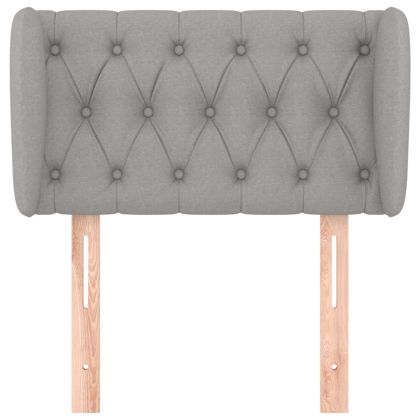 Горна табла за легло с уши, светлосива,83x23x78/88 см, плат