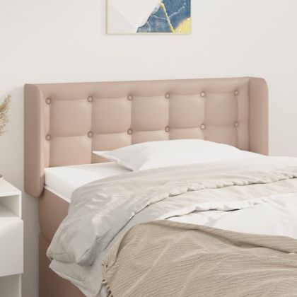 Горна табла за легло, капучино,103x16x78/88 см, изкуствена кожа