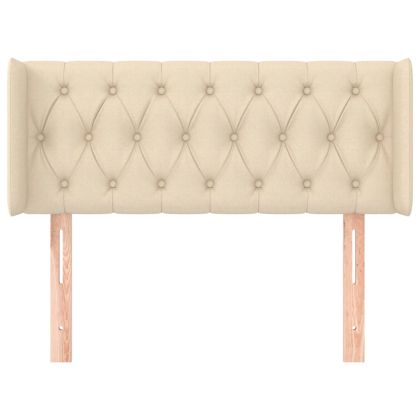 Горна табла за легло, кремава, 93x16x78/88 см, плат