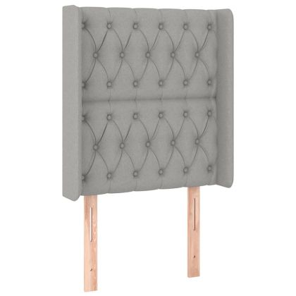 LED горна табла за легло, светлосива, 83x16x118/128 см, плат