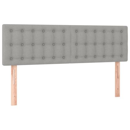 Боксспринг легло с матрак и LED, светлосиво, 140x190 см, плат