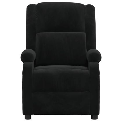 Реклайнер стол, черен, кадифе