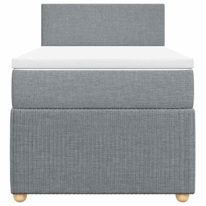 Боксспринг легло с матрак, светлосиво, 100x200 см, плат