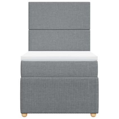 Боксспринг легло с матрак, светлосиво, 80x200 см, плат