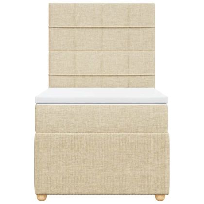 Боксспринг легло с матрак, кремаво, 100x200 см, плат