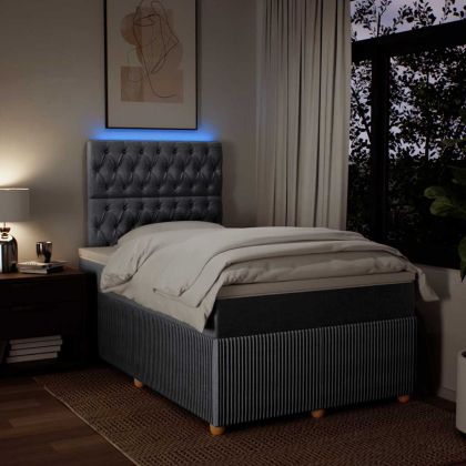 Боксспринг легло с матрак, светлосиво, 120x190 см, плат