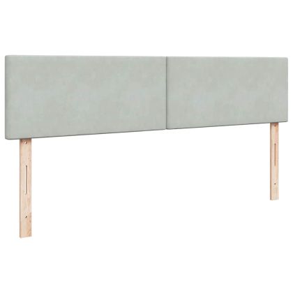 Османска легло с матрак и LED, светлосиво, 160x200 см, кадифе