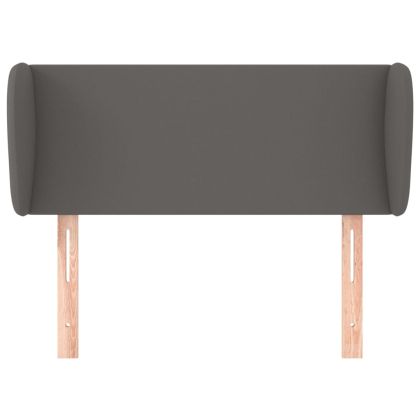 Горна табла с уши, сива, 103x23x78/88 см, изкуствена кожа