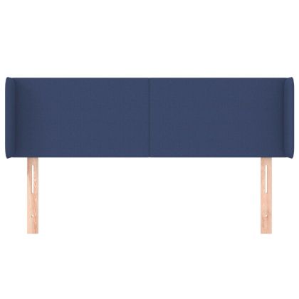 Горна табла за легло, синя, 147x16x78/88 см, плат