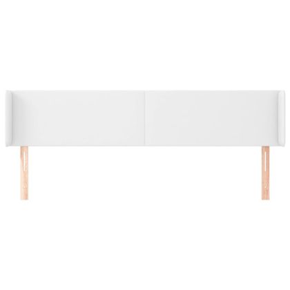 Горна табла за легло, Бяла, 203x16x78/88 см, изкуствена кожа